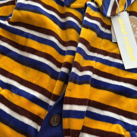 NWT mini rodini organic cotton velour blazer jacket boys unisex navy size 5-7 - Picture 8 of 8